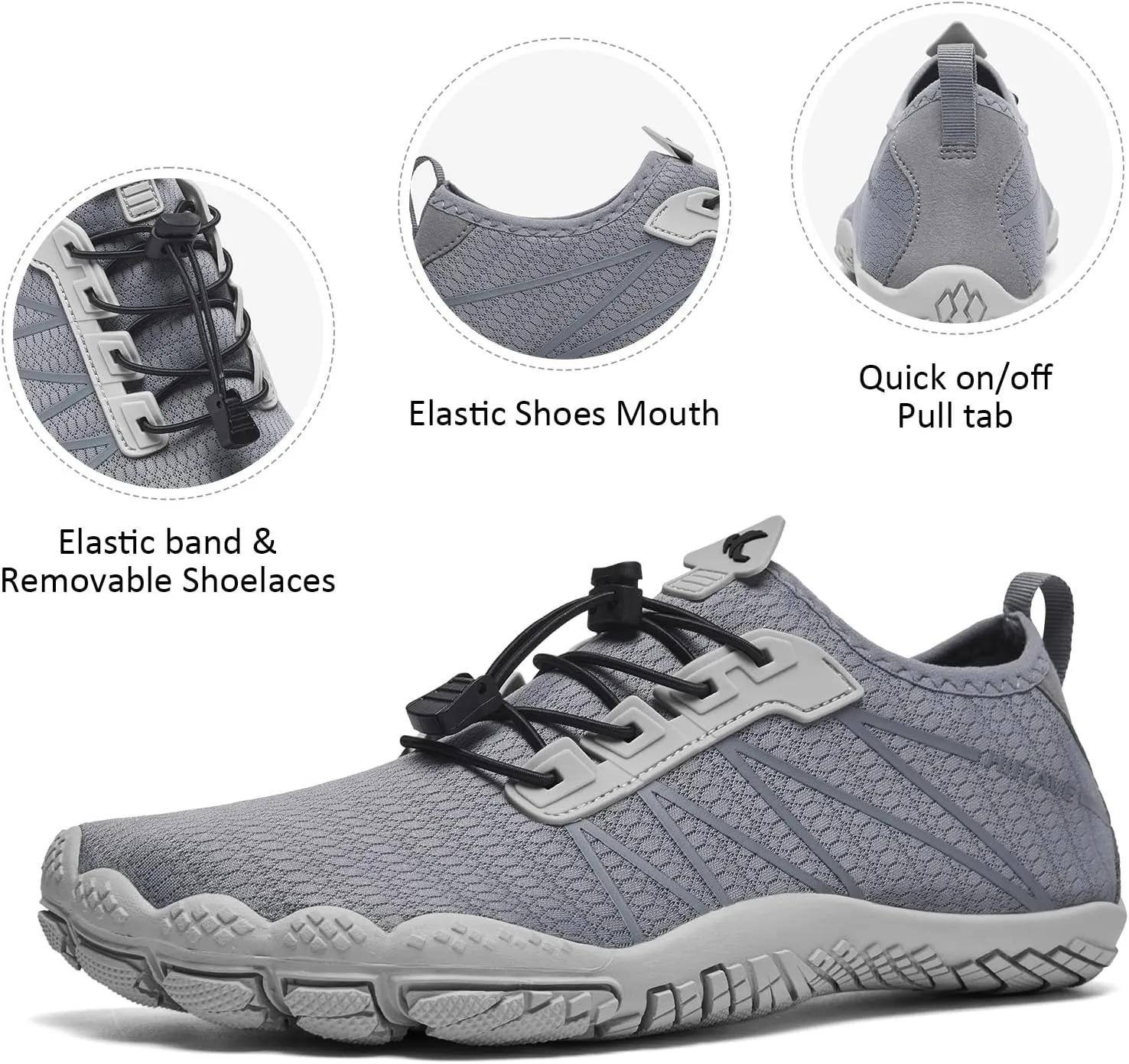 HIITAVE Men Barefoot Water Shoes Beach Aqua Socks Quick Dry for Outdoor Sport Hiking Swiming Surfing