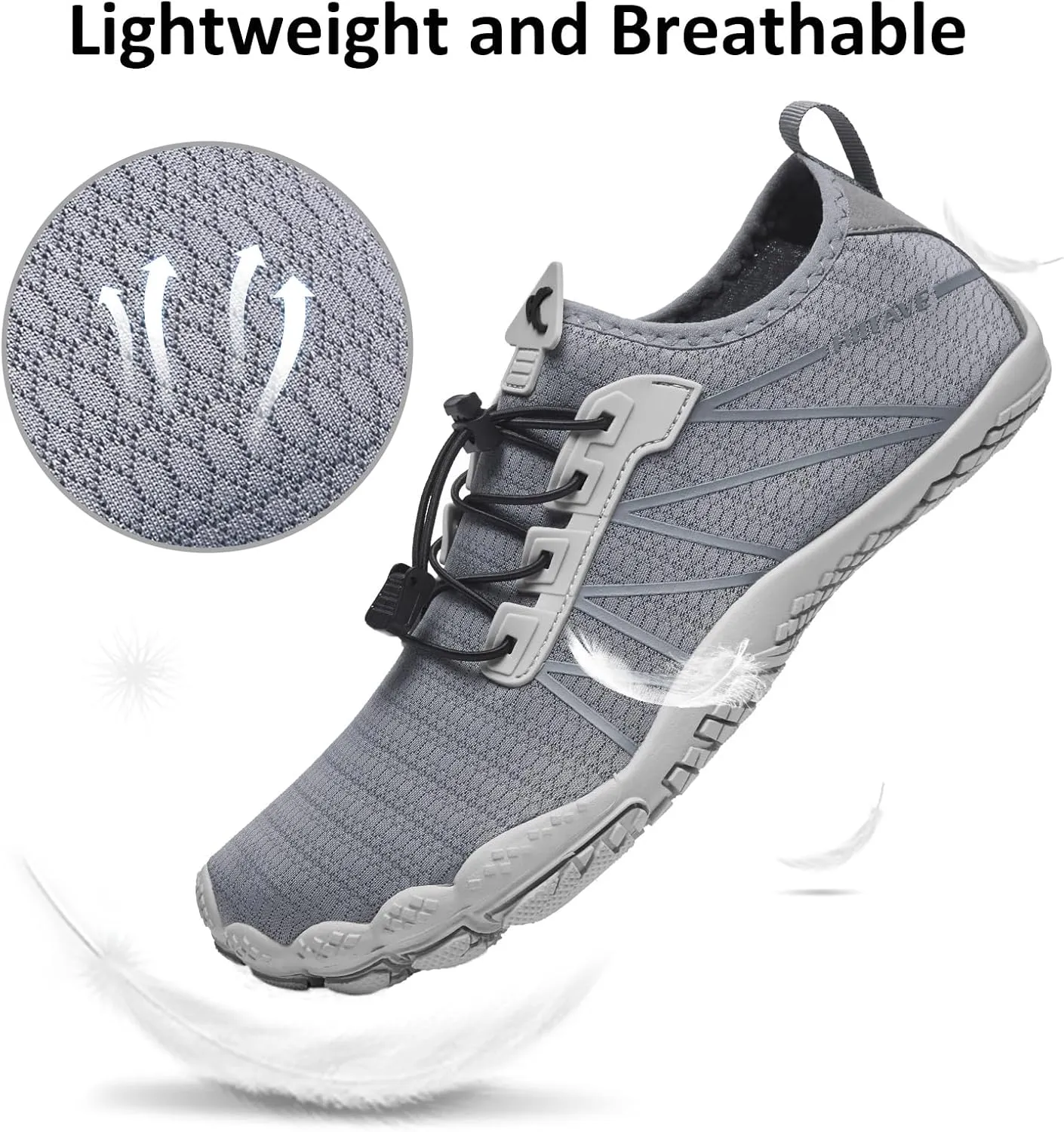 HIITAVE Men Barefoot Water Shoes Beach Aqua Socks Quick Dry for Outdoor Sport Hiking Swiming Surfing