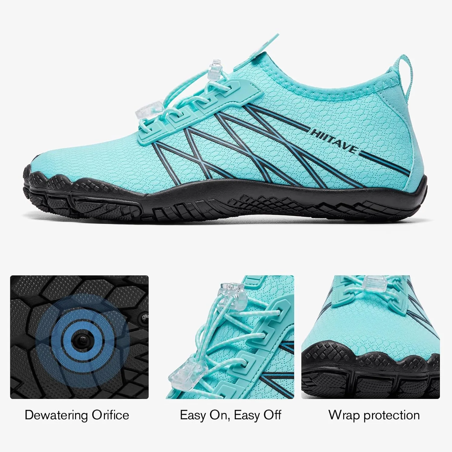 hiitave Womens Water Shoes Quick Dry Barefoot for Swim Diving Surf Aqua Sports Pool Beach Walking Yoga