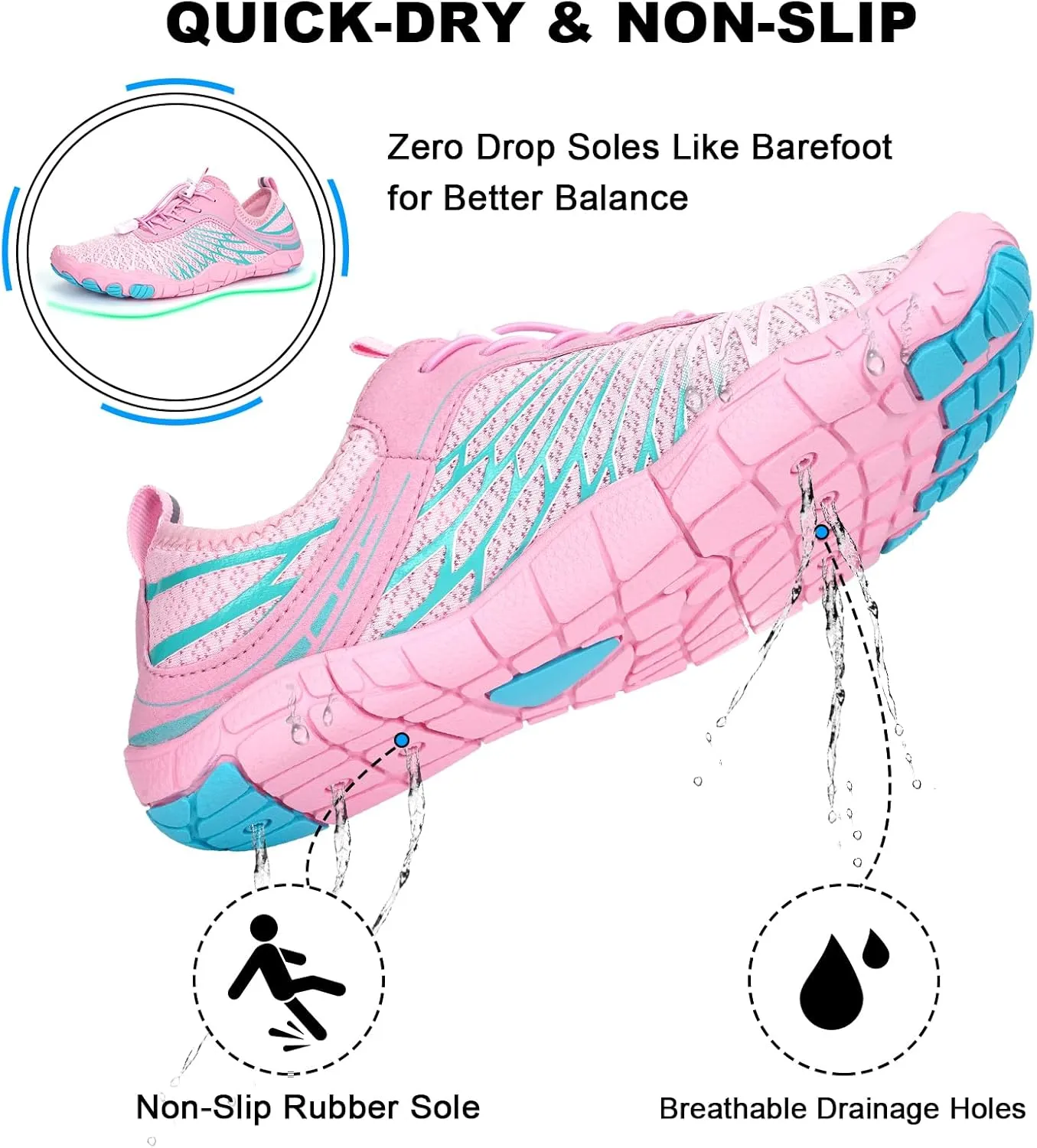 Hike Barefoot Shoes for Women Men Non-Slip Breathable Walking Shoes Wide Toe Box Comfortable Athletic Footwear