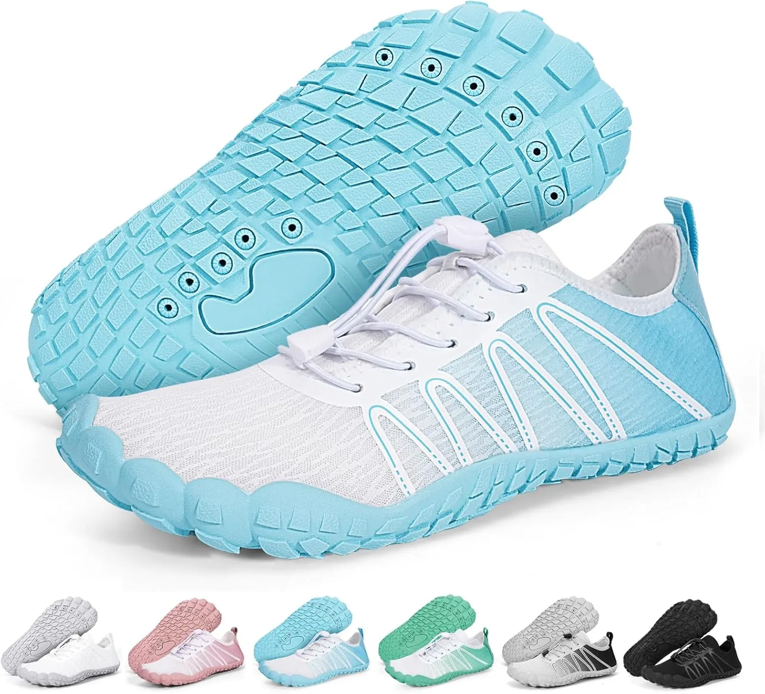 Hike Barefoot Shoes Women Men Footwear Wide Toe Quick-Dry Pro Barefoot Beach Swim Minimalist Grounding Shoes Breathable Non-Slip Grounded Footwear for Walking Kayaking Hiking Surfing