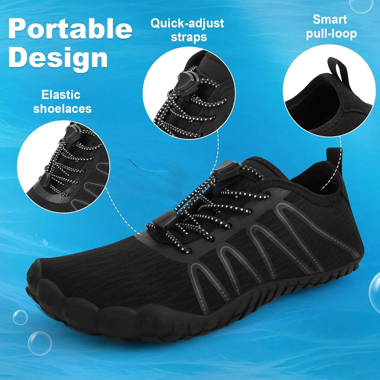 Hike Barefoot Shoes Women Men Footwear Wide Toe Quick-Dry Pro Barefoot Beach Swim Minimalist Grounding Shoes Breathable Non-Slip Grounded Footwear for Walking Kayaking Hiking Surfing
