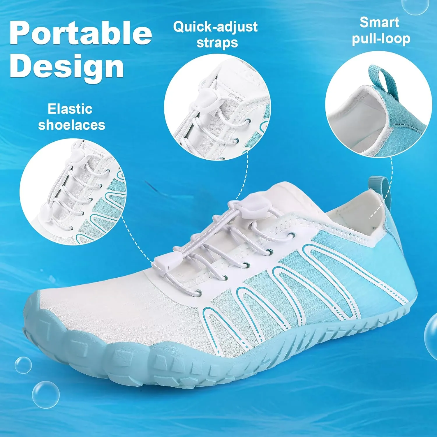 Hike Barefoot Shoes Women Men Footwear Wide Toe Quick-Dry Pro Barefoot Beach Swim Minimalist Grounding Shoes Breathable Non-Slip Grounded Footwear for Walking Kayaking Hiking Surfing
