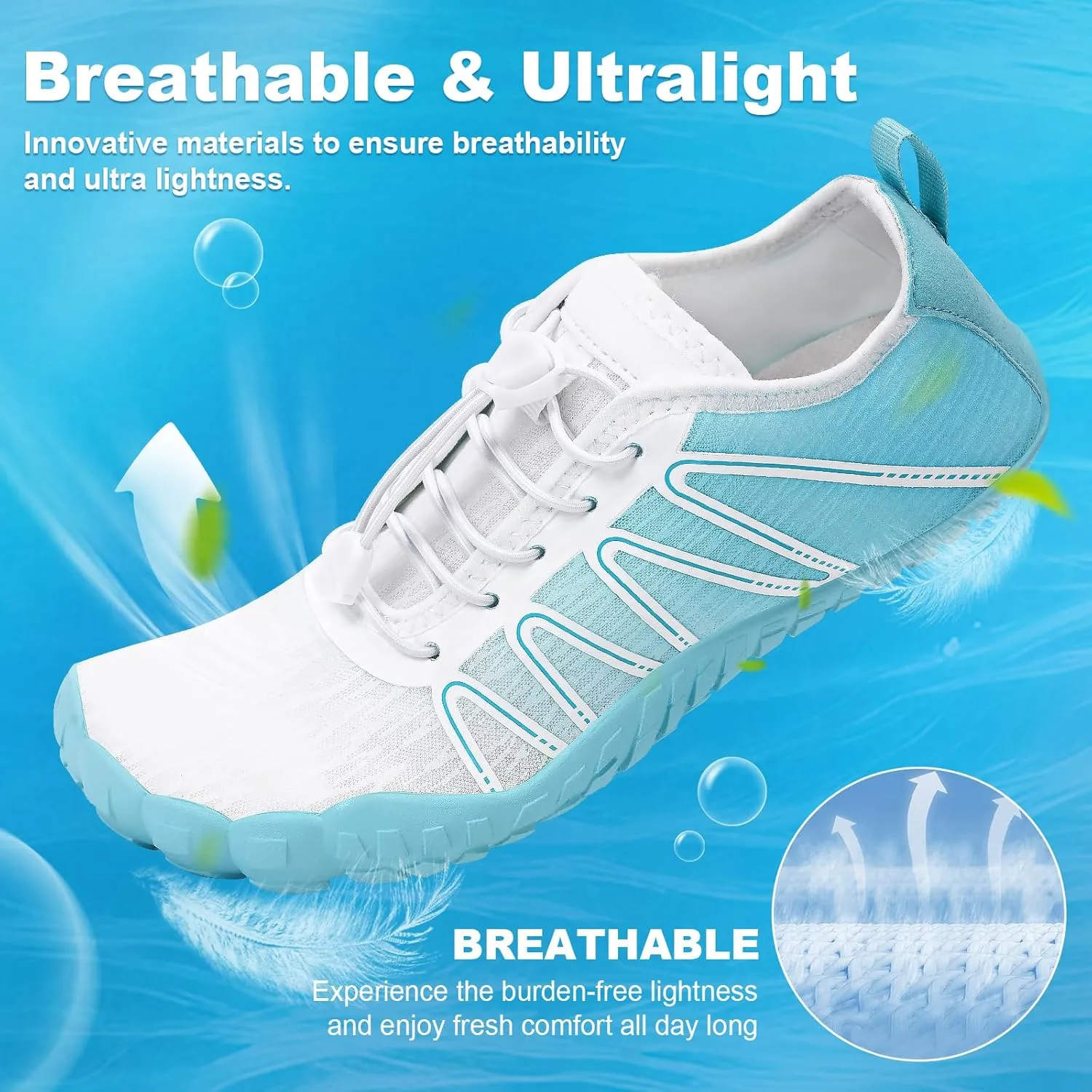 Hike Barefoot Shoes Women Men Footwear Wide Toe Quick-Dry Pro Barefoot Beach Swim Minimalist Grounding Shoes Breathable Non-Slip Grounded Footwear for Walking Kayaking Hiking Surfing