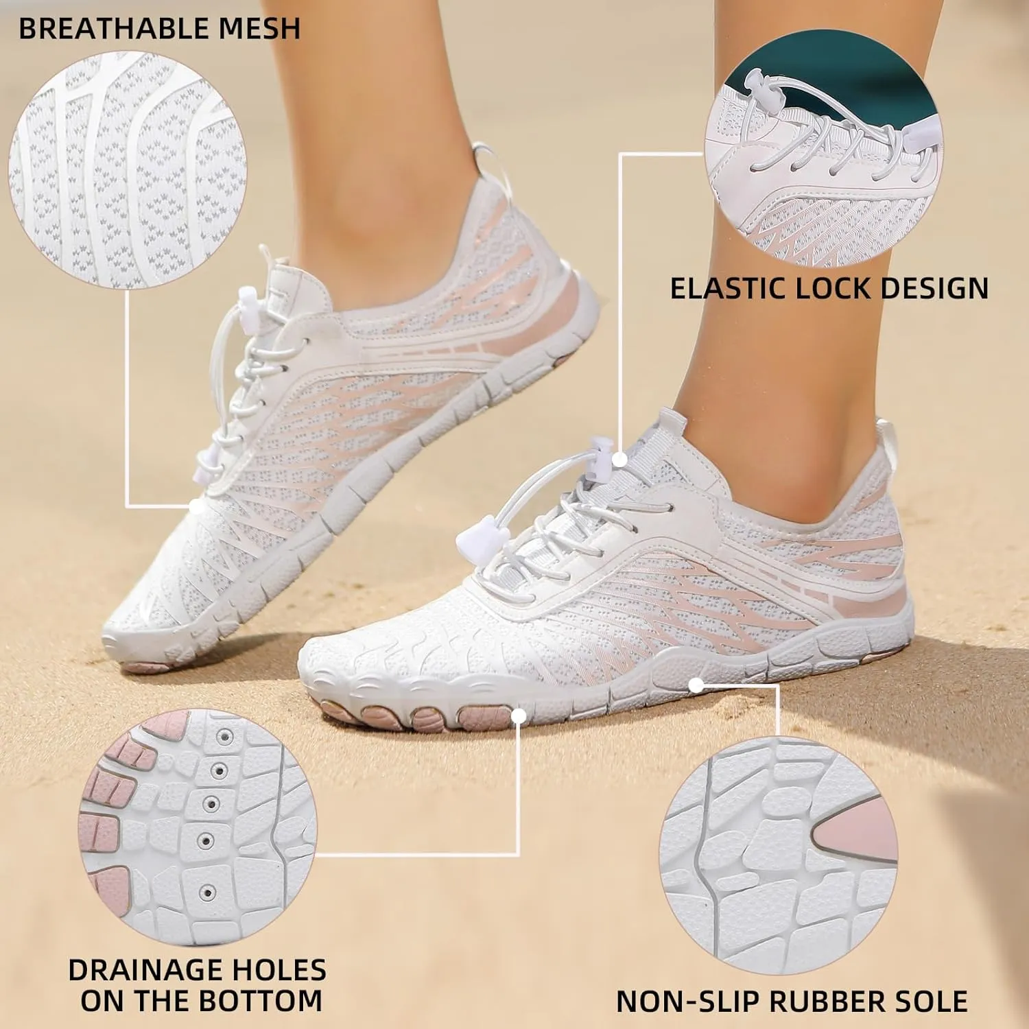 Hike Barefoot Shoes Womens Footwear,2025 New Barefoot Shoes for Women Mens,Healthy & Non-Slip Barefoot Vitality Shoe Women's Athletic Footwear,Wide Toe Box Water Shoe Swimming Hiking Walking