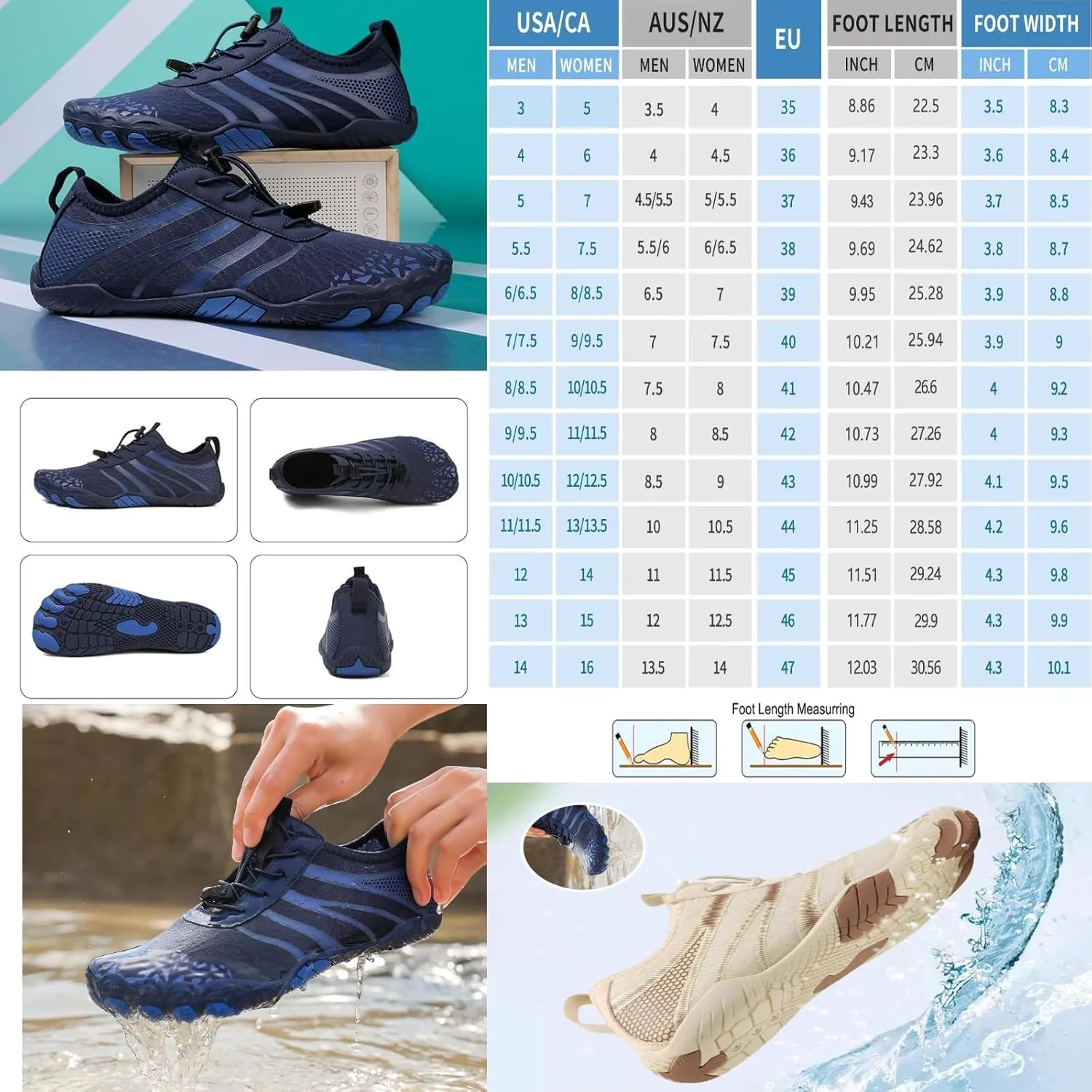 Hike Barefoot Shoes Womens,New Barefoot Footwear, Non-Slip Water Shoes,Breathable & Non-Slip Athletic Footwear,Wide Toe with Hike