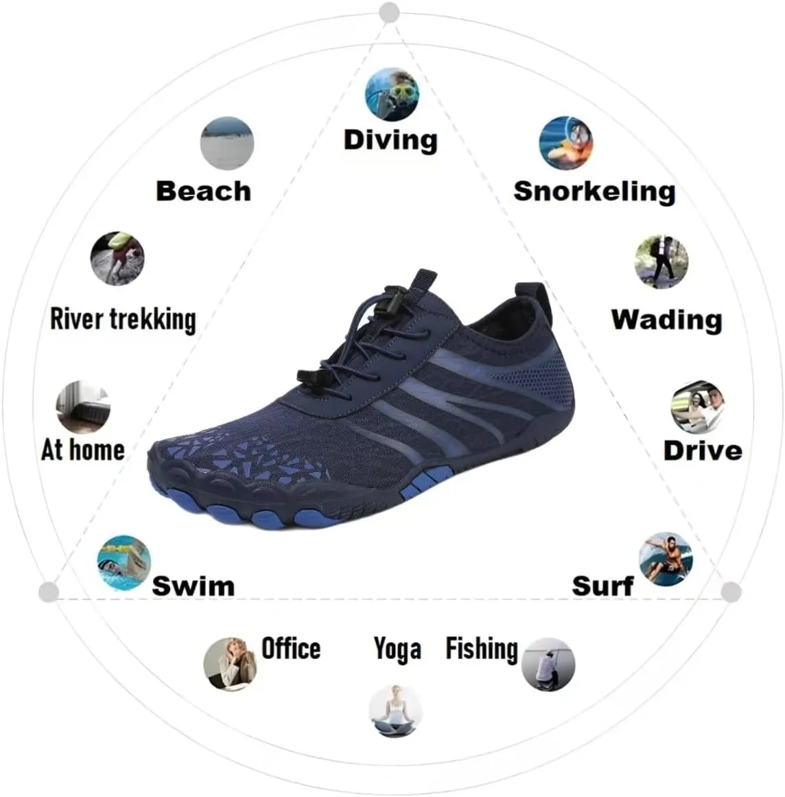 Hike Barefoot Shoes Womens,New Barefoot Footwear, Non-Slip Water Shoes,Breathable & Non-Slip Athletic Footwear,Wide Toe with Hike