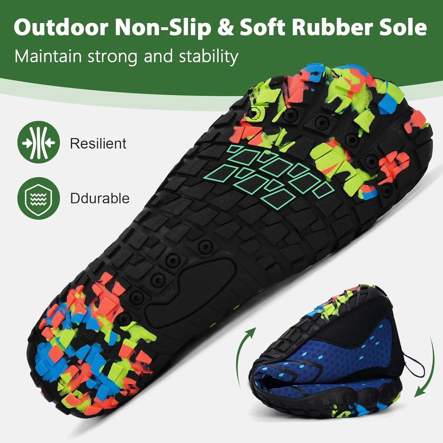Hike Barefoot Water Shoes Women Men Footwear Wide Toe Quick-Dry Pro Barefoot Swim Beach Breathable Grounding Shoes Non-Slip Aqua Socks Shoe for Pool Walking Kayaking Hiking Surfing