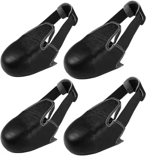 iplusmile 1 Pair Steel Toe Cap with Adjustable Strap, Safety Shoe Covers Unisex Leather Overshoes Footwear Toe Protector for Industry Workplace Protection (Size 5-12 US)