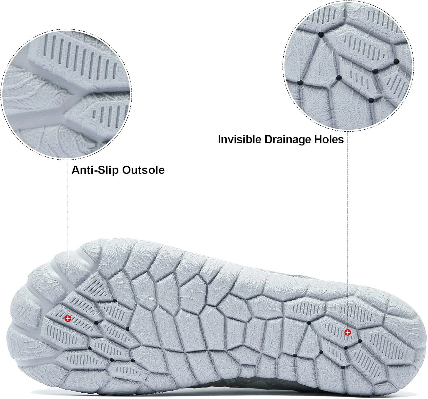 Josaywin Men's Water Shoes Barefoot Quick-Dry Sports Aqua Socks for Swim Diving Surf Pool Aqua Sports Beach Walking Wide Toe Shoes
