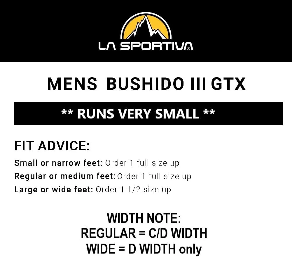 La Sportiva Mens Bushido III GTX Waterproof Trail Running Shoe