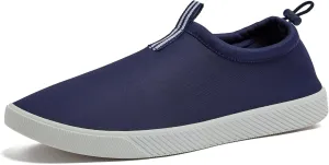 Lands' End Slip On Water Shoes Men, Quick Dry Neoprene Sport Mens Water Shoes for Beach, Pool, or River with Drainage Holes, Navy Blue or Black, Size 7-15 Aqua Swim Shoes for Men