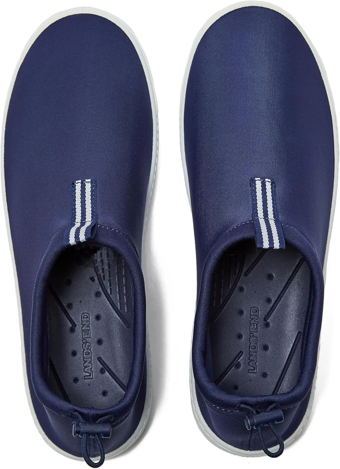 Lands' End Slip On Water Shoes Men, Quick Dry Neoprene Sport Mens Water Shoes for Beach, Pool, or River with Drainage Holes, Navy Blue or Black, Size 7-15 Aqua Swim Shoes for Men