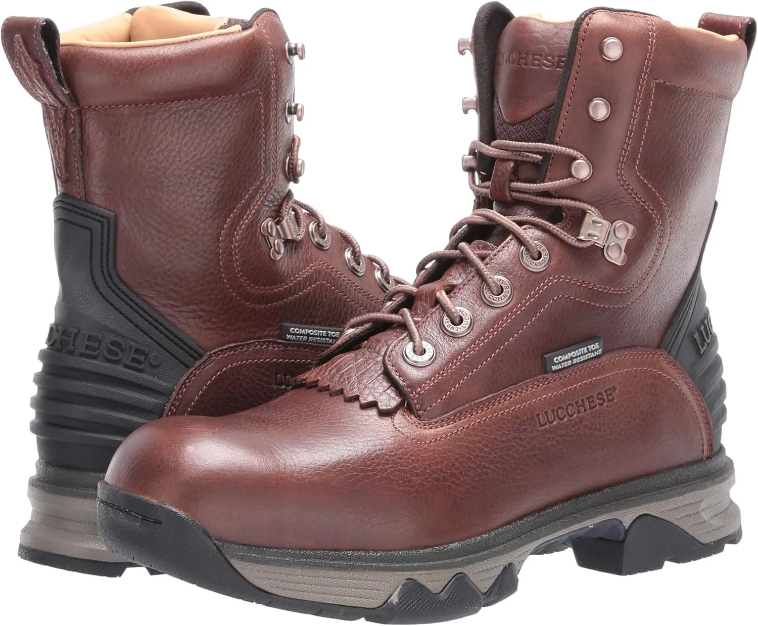 Lucchese Bootmaker Men's 8" Lace Up Work Boot: Nano Composite Safety Toe Construction