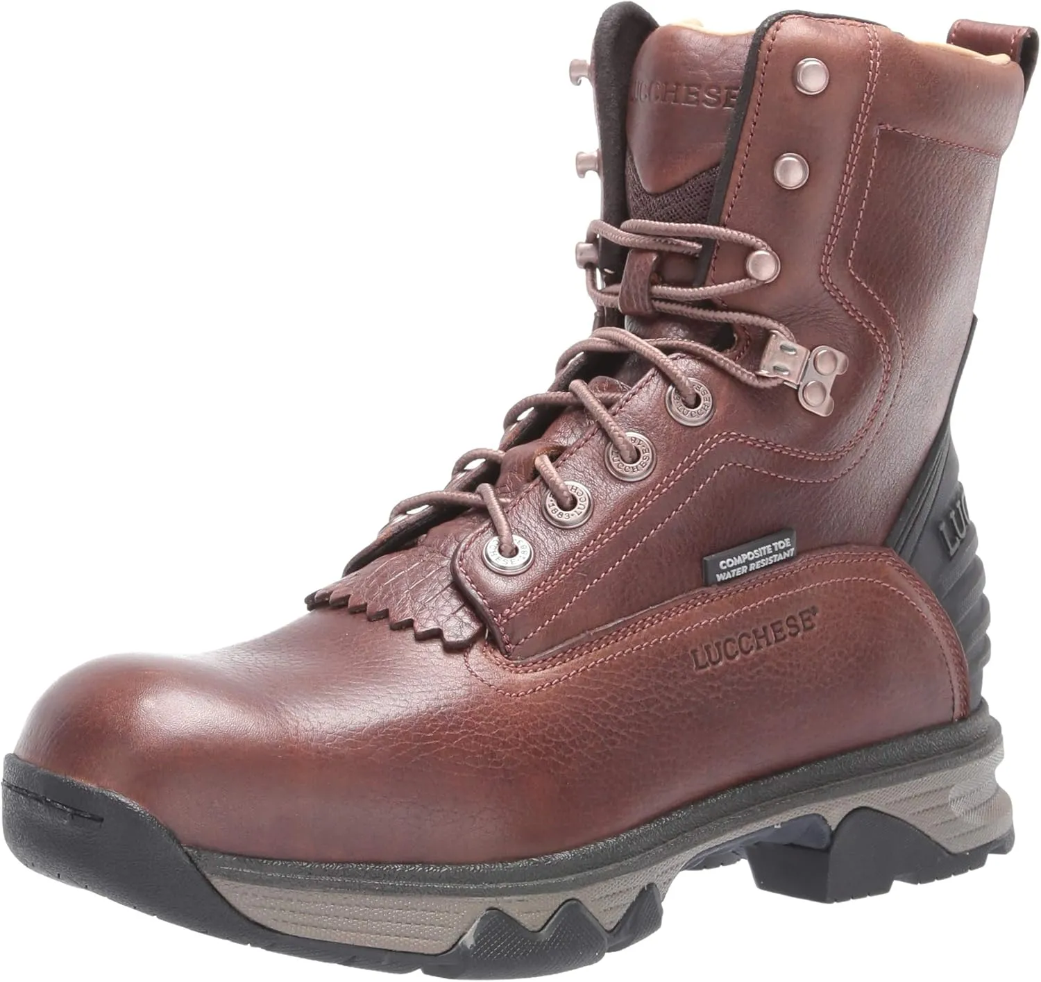 Lucchese Bootmaker Men's 8" Lace Up Work Boot: Nano Composite Safety Toe Construction