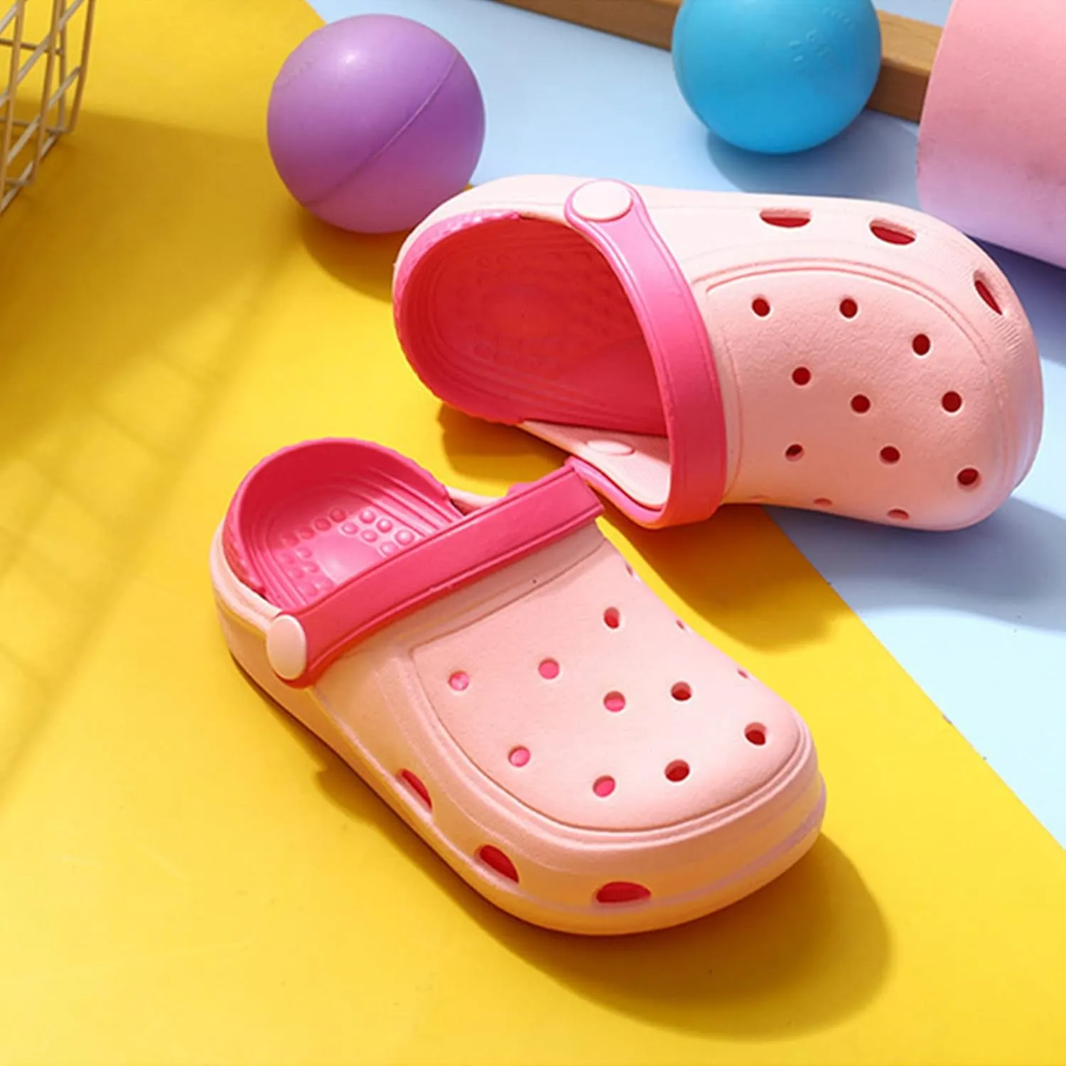 MEMON Baby Boys Girls Clogs Slippers Toddler Slip On Lightweight Sandals Shockproof Girls Summer Pool Beach Shoe