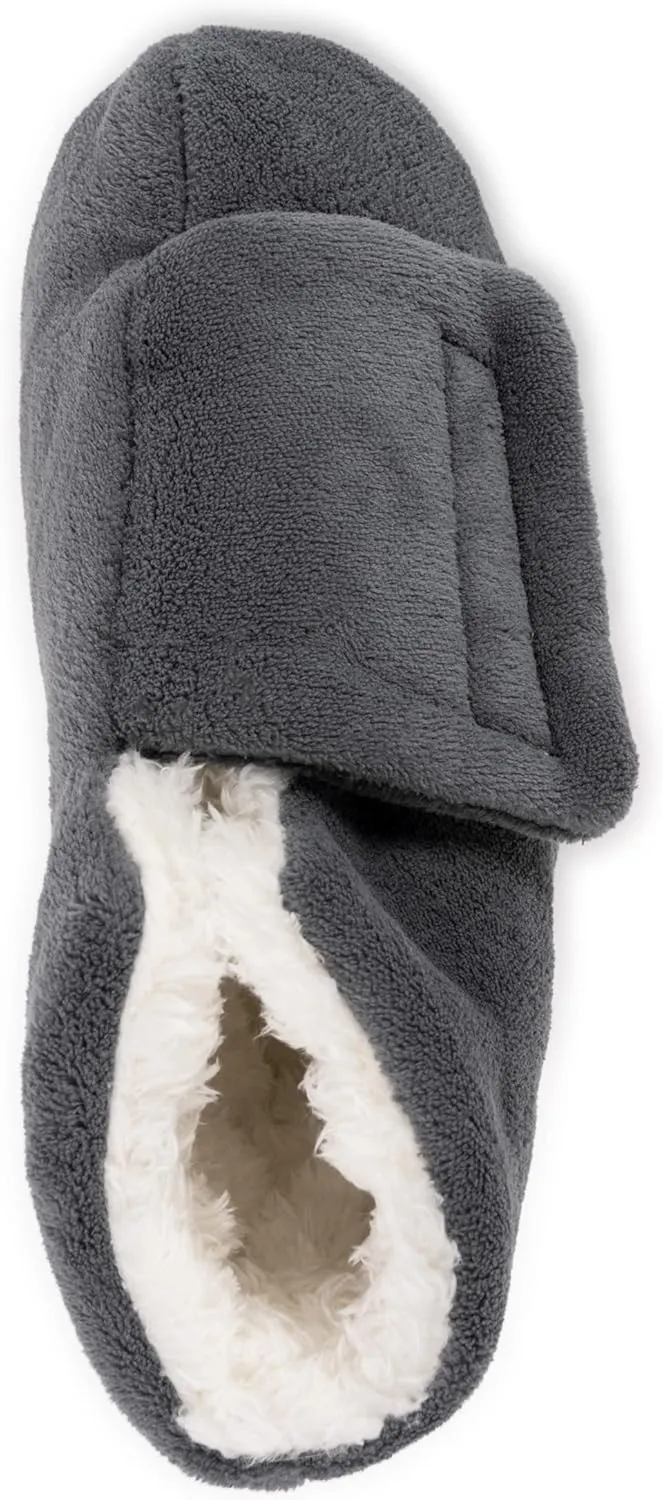 MUK LUKS Men's Adjustable Shearling Bootie Slipper