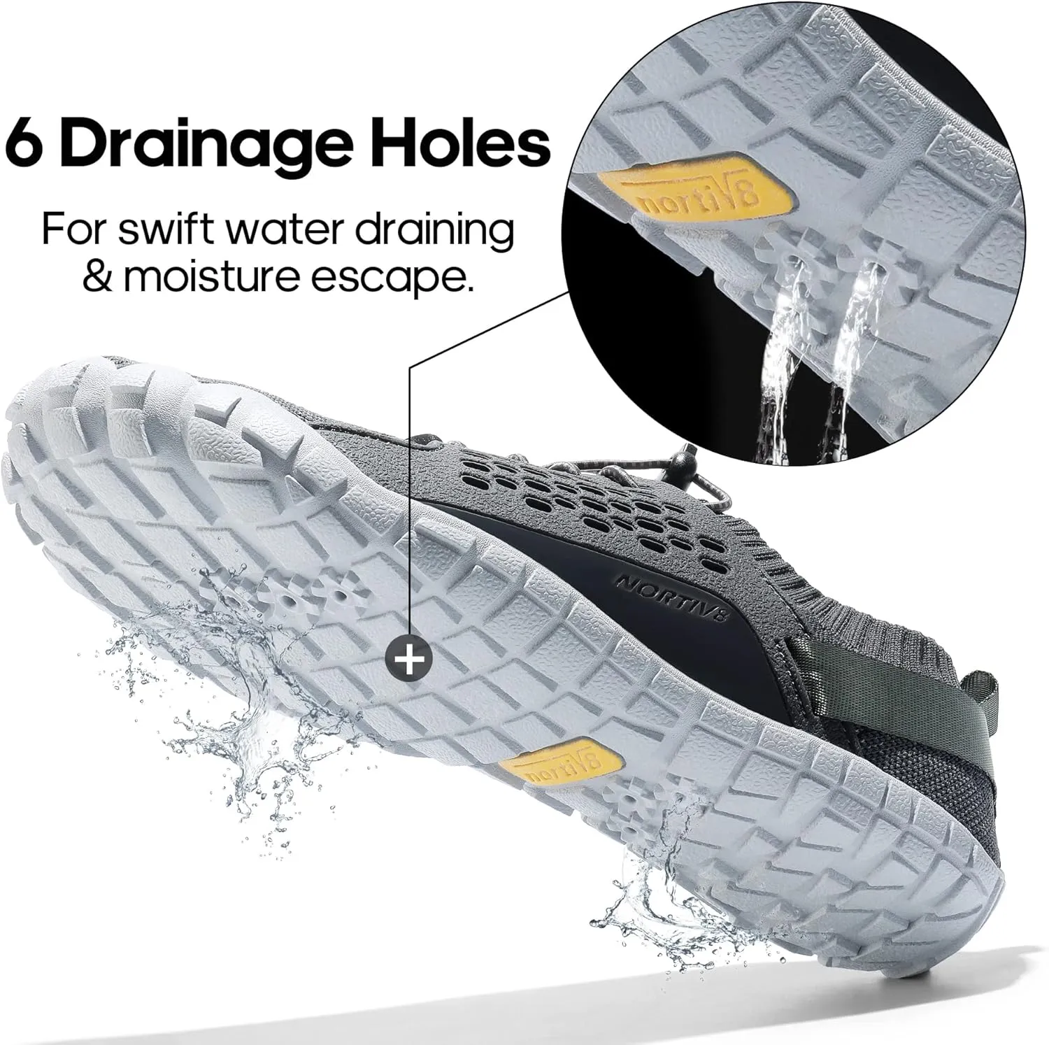 NORTIV 8 Men's Water Shoes Barefoot Athletic Lightweight Sports Aqua Shoes Outdoor Swim Fishing Hiking Diving Surf Walking Water Shoe TREKMAN