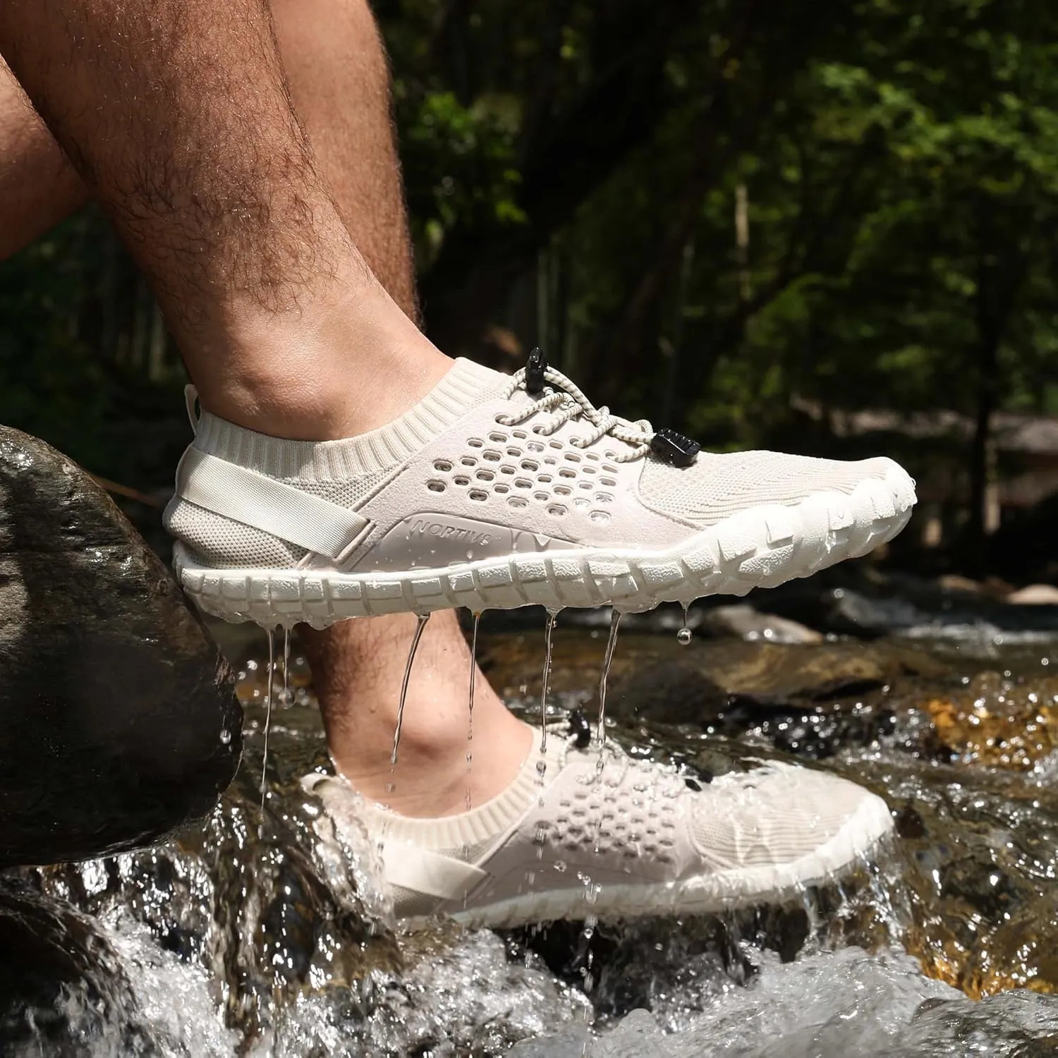 NORTIV 8 Men's Water Shoes Barefoot Athletic Lightweight Sports Aqua Shoes Outdoor Swim Fishing Hiking Diving Surf Walking Water Shoe TREKMAN