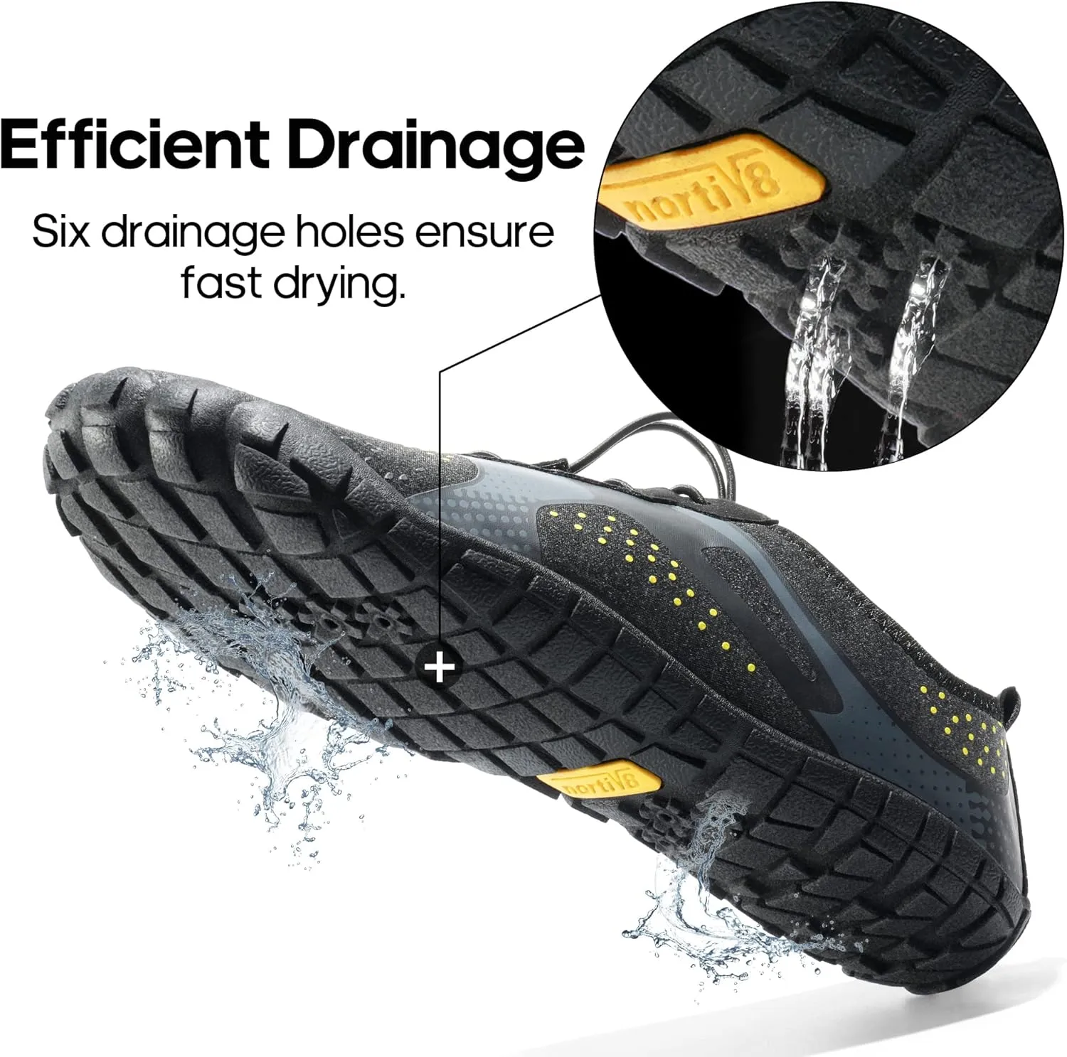 NORTIV 8 Men's Water Shoes Barefoot Athletic Lightweight Sports Aqua Shoes Outdoor Swim Fishing Hiking Diving Surf Walking Water Shoe TREKMAN