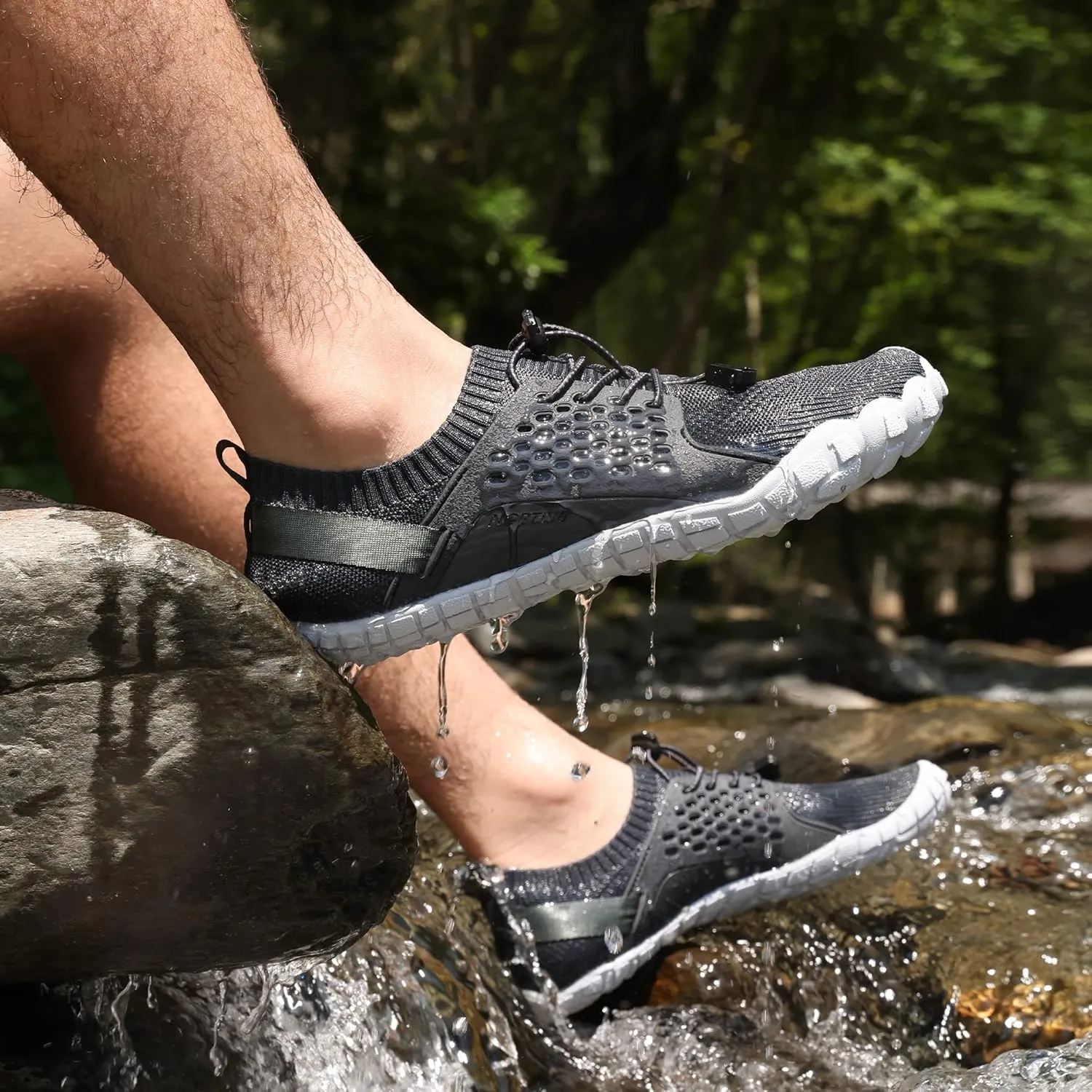 NORTIV 8 Men's Water Shoes Barefoot Athletic Lightweight Sports Aqua Shoes Outdoor Swim Fishing Hiking Diving Surf Walking Water Shoe TREKMAN