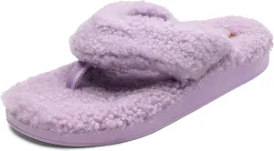 OLUKAI Kipe'a Heu Women's Sandal Slippers, Soft & Comfortable Shearling-Wrapped Straps, Durable RUbber Outsoles for All-Day Wear, Causal & Cute Everyday Style, Lilac/Lilac, 7