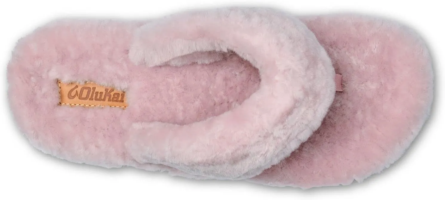 OLUKAI Kipe'a Heu Women's Sandal Slippers, Soft & Comfortable Shearling-Wrapped Straps, Durable RUbber Outsoles for All-Day Wear, Causal & Cute Everyday Style