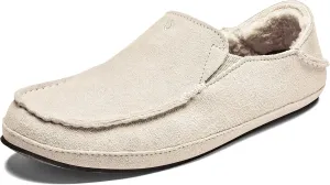 OLUKAI Nohea Slipper, Women's Slip-On Shoes, Genuine Shearling & Premium Nubuck Leather, Drop-In Heel Design, Cozy & Ultra-Soft Comfort Fit