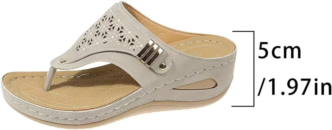 Orthopedic Sandals for Women Arch Support Platform Wedges Comfortable Flip Flops Slip on Mesh Hollow Sports Sandal
