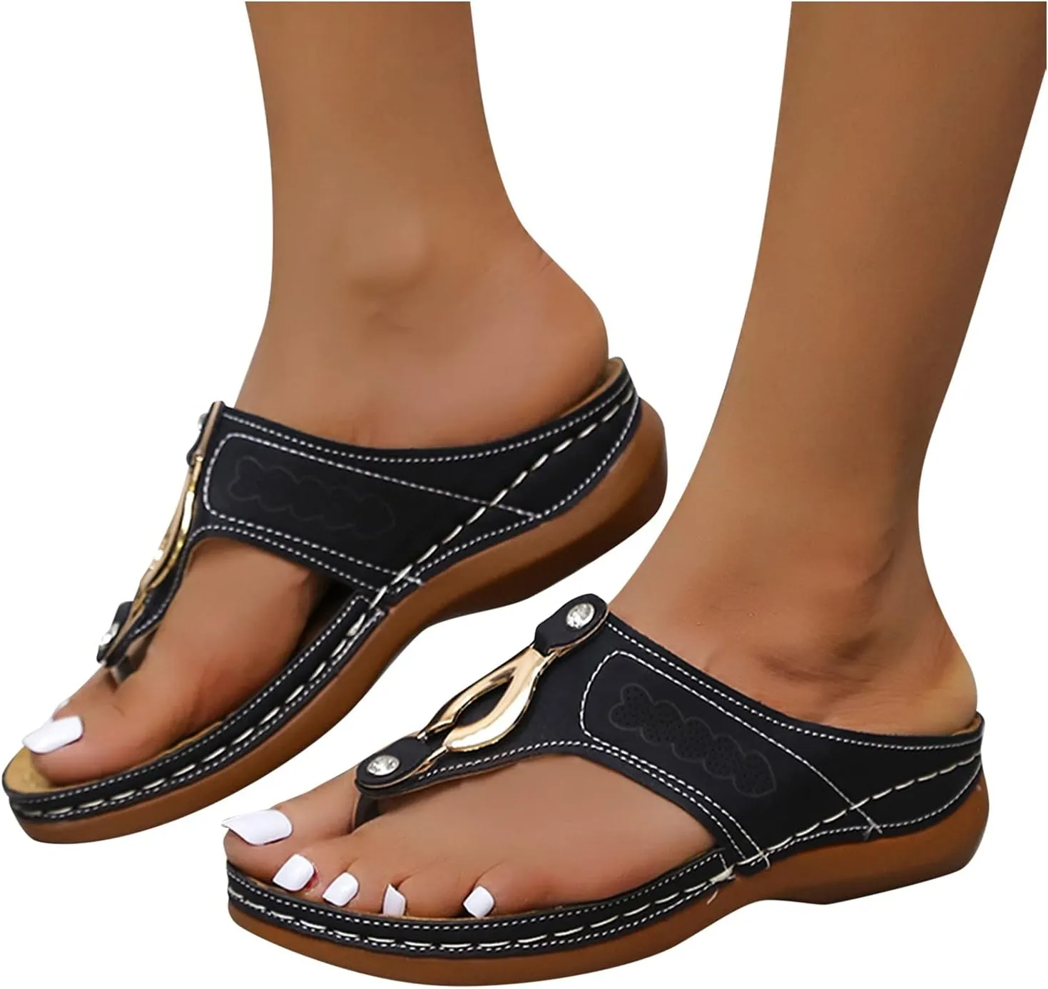 Orthopedic Wide Width Heels for Women Sandals Women Summer Flat Ladies Summer Sandals Foot Arch Supports Women's Orthopedic Platform Sneakers Tie Up Heels for Women