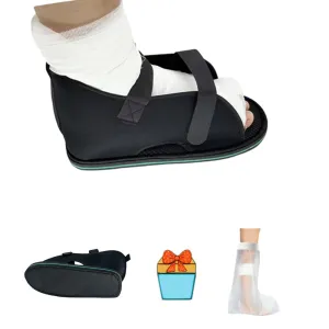 Plaster Shoes, Post-operative Shoes, Rehabilitation Shoes, Special Shoes for Foot Injuries, Toe Ankle Protectors, Injured Foot Protection, Fracture Shoes Black (S)