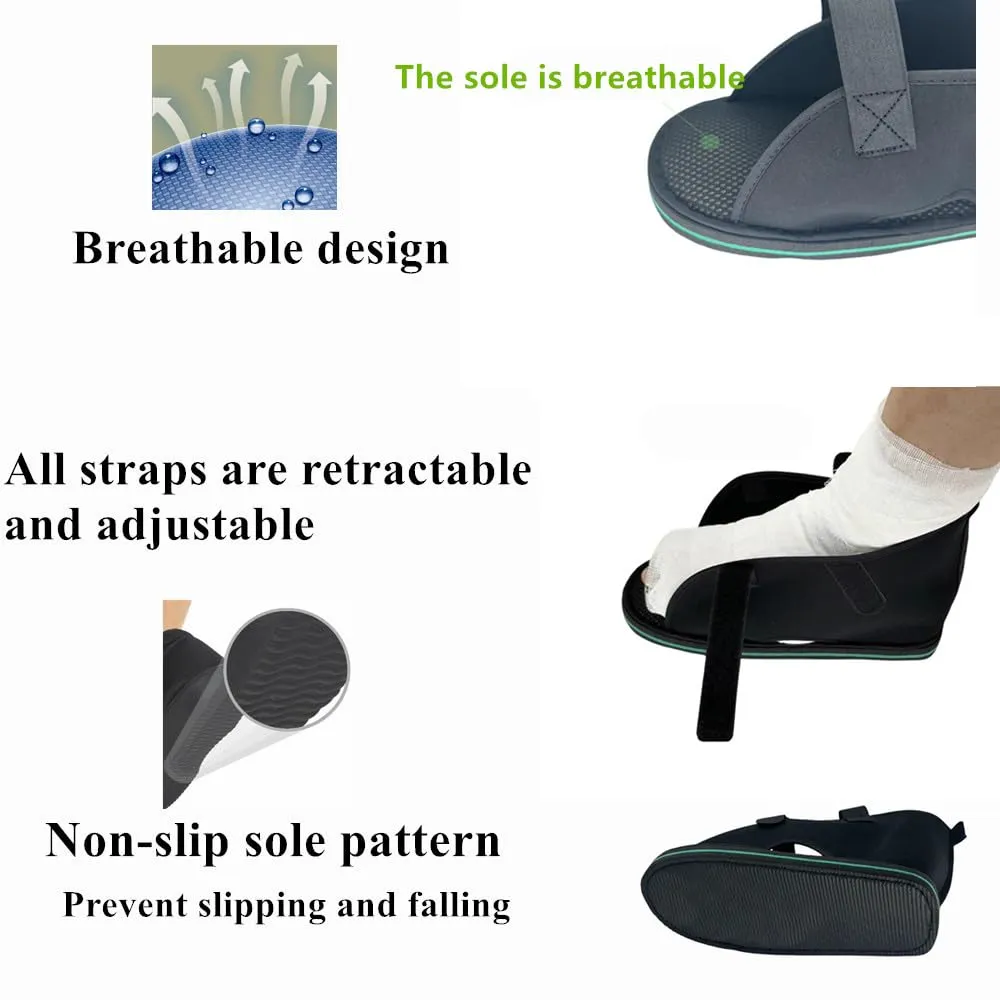 Plaster Shoes, Post-operative Shoes, Rehabilitation Shoes, Special Shoes for Foot Injuries, Toe Ankle Protectors, Injured Foot Protection, Fracture Shoes Black (S)