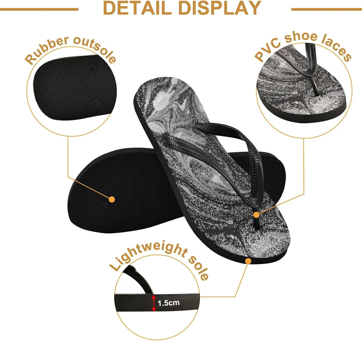 Poeticcity Flip Sandal Men Women Flip Flops for Hotel Spa Home Slippers Bedroom Travel S-XXL