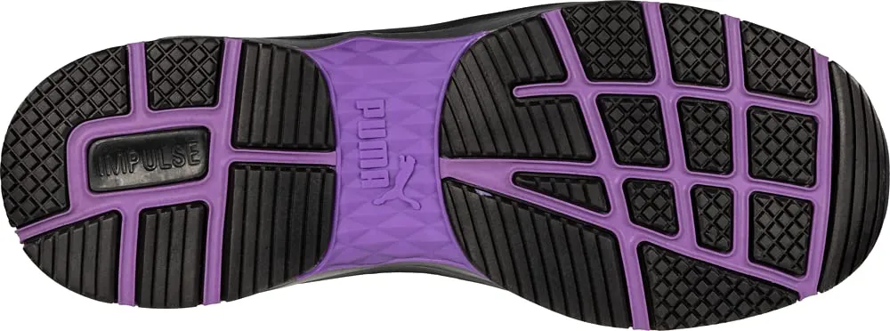 PUMA Women's Stepper Low Industrial Shoe, Black-Purple, 8