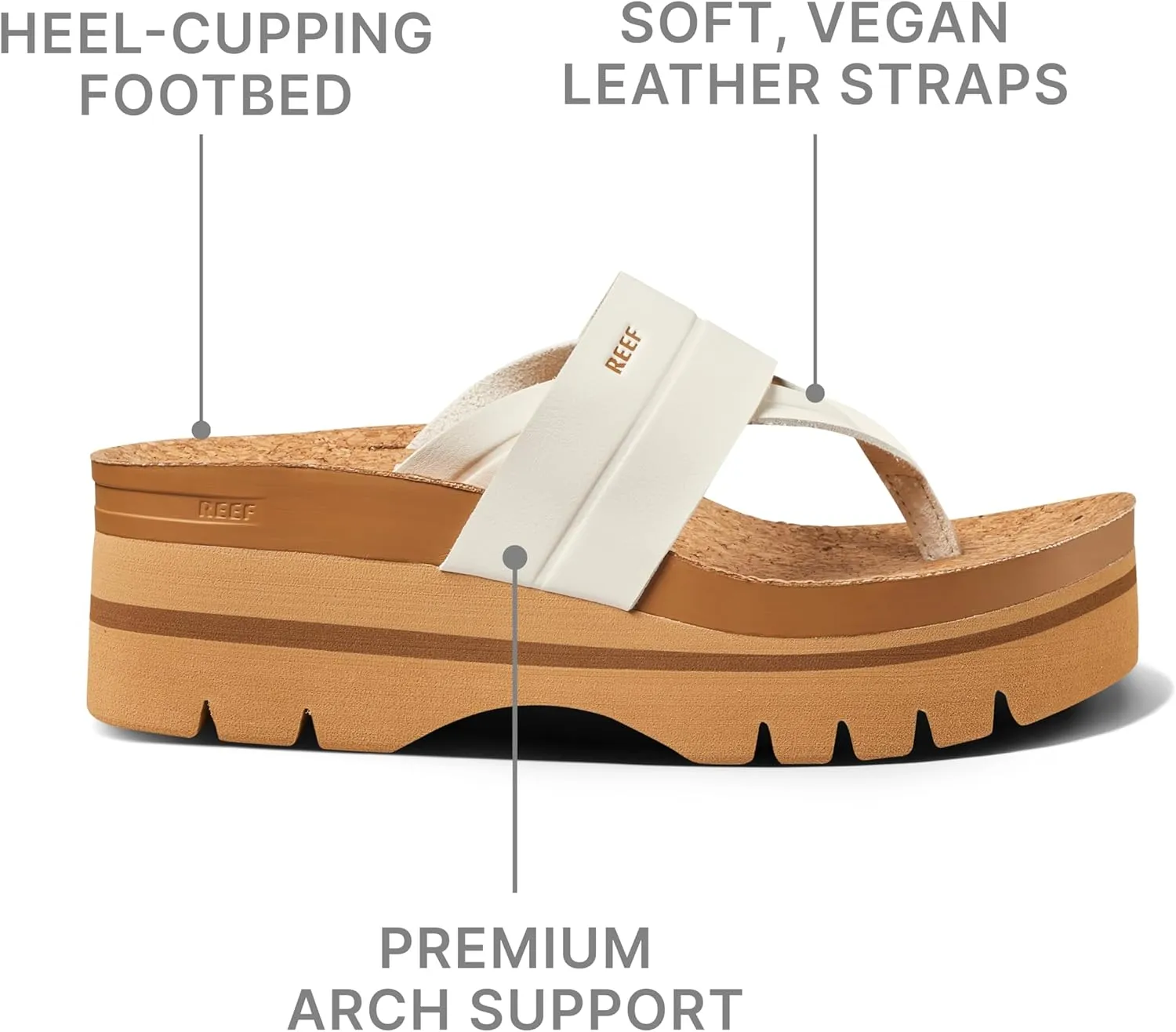 Reef Women's Vista Higher Savanah Fashion Platform Sandal, Soft Cushion Footbed, Arch Support