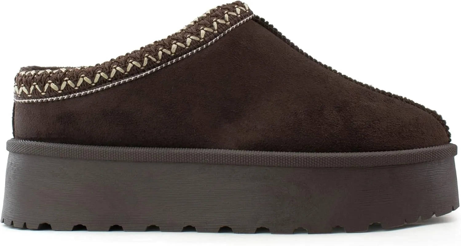 RF ROOM OF FASHION Women's Platform Shearling Mule Clog