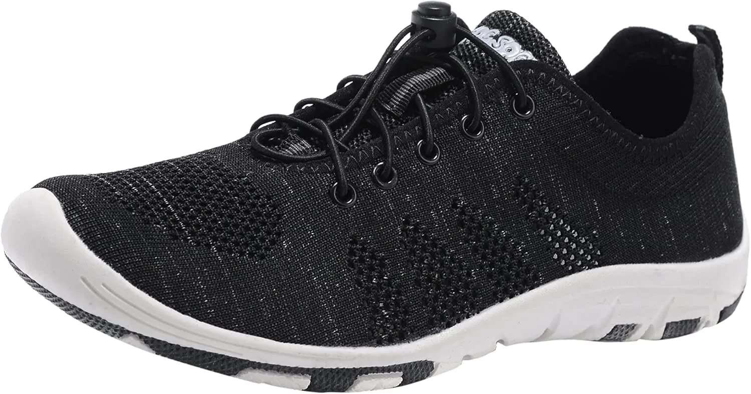 RocSoc Men's Summer Barefoot Woven Fabric Water Sport Aqua Shoes | Breathable, Speed Laceup, Quick Dry Athletic Beach Footwear for Kayaking Fishing Driving Yoga Walking