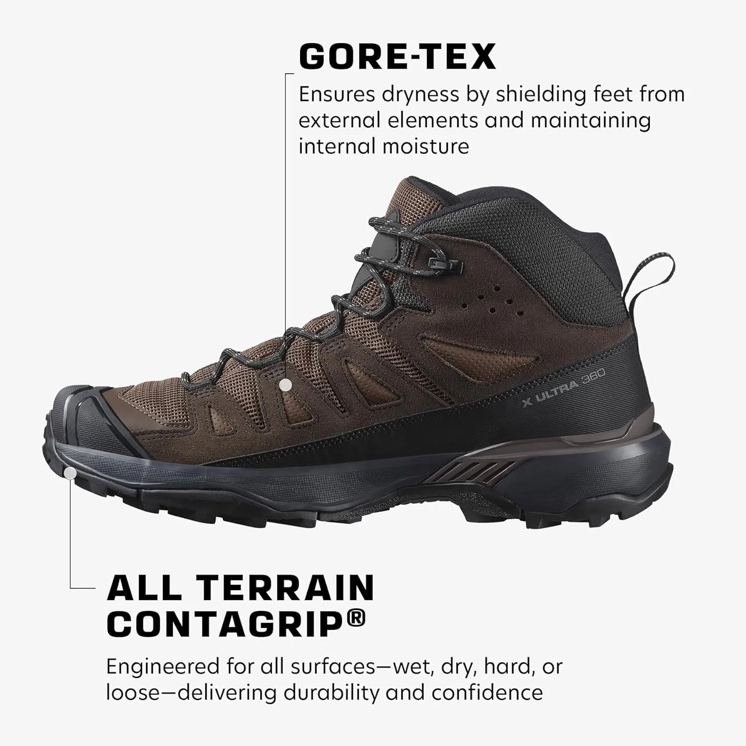 Salomon Men's X Ultra 360 Leather Hiking Boot