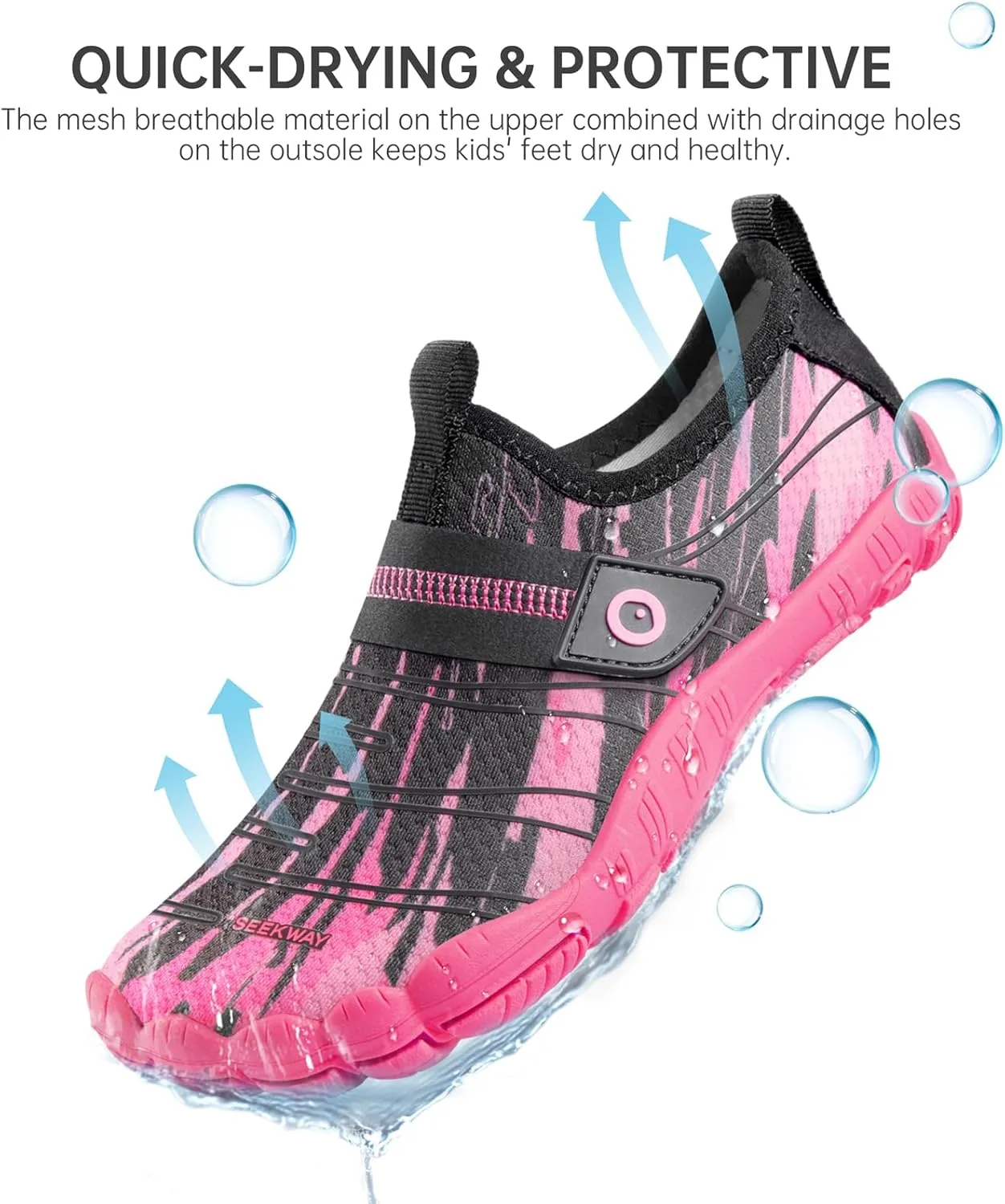 SEEKWAY Barefoot Water Shoes for Kids - Wide Toe Box and Quick-Dry Sand Shoes Toddler for Hiking Swim Beach Pool Kayak Sport Accessories, Camping Essentials Must-Haves for Boys Girls Sizes