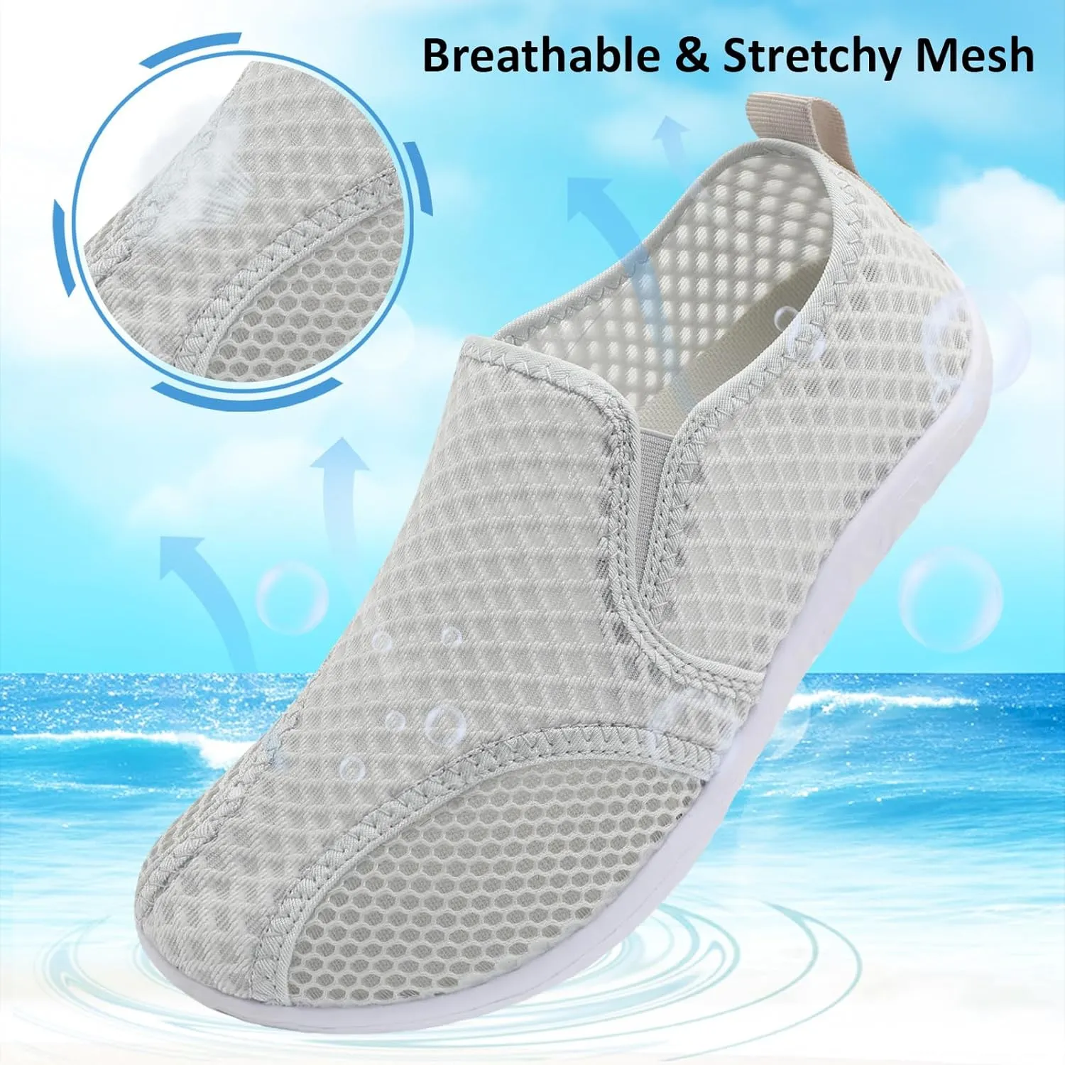 Spesoul Water Shoes for Women Men Quick-Dry Swim Shoes Barefoot Aqua Socks Breathable Beach Sandals for Pool Surf Travel Camping Yoga Outdoor Sports