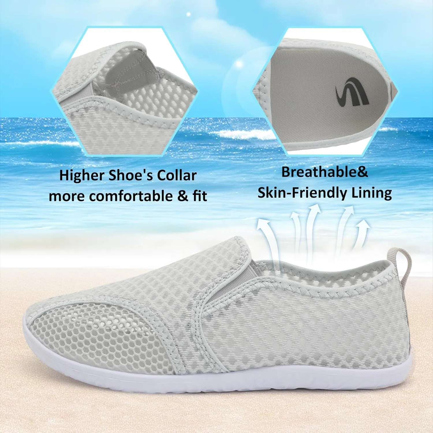 Spesoul Water Shoes for Women Men Quick-Dry Swim Shoes Barefoot Aqua Socks Breathable Beach Sandals for Pool Surf Travel Camping Yoga Outdoor Sports