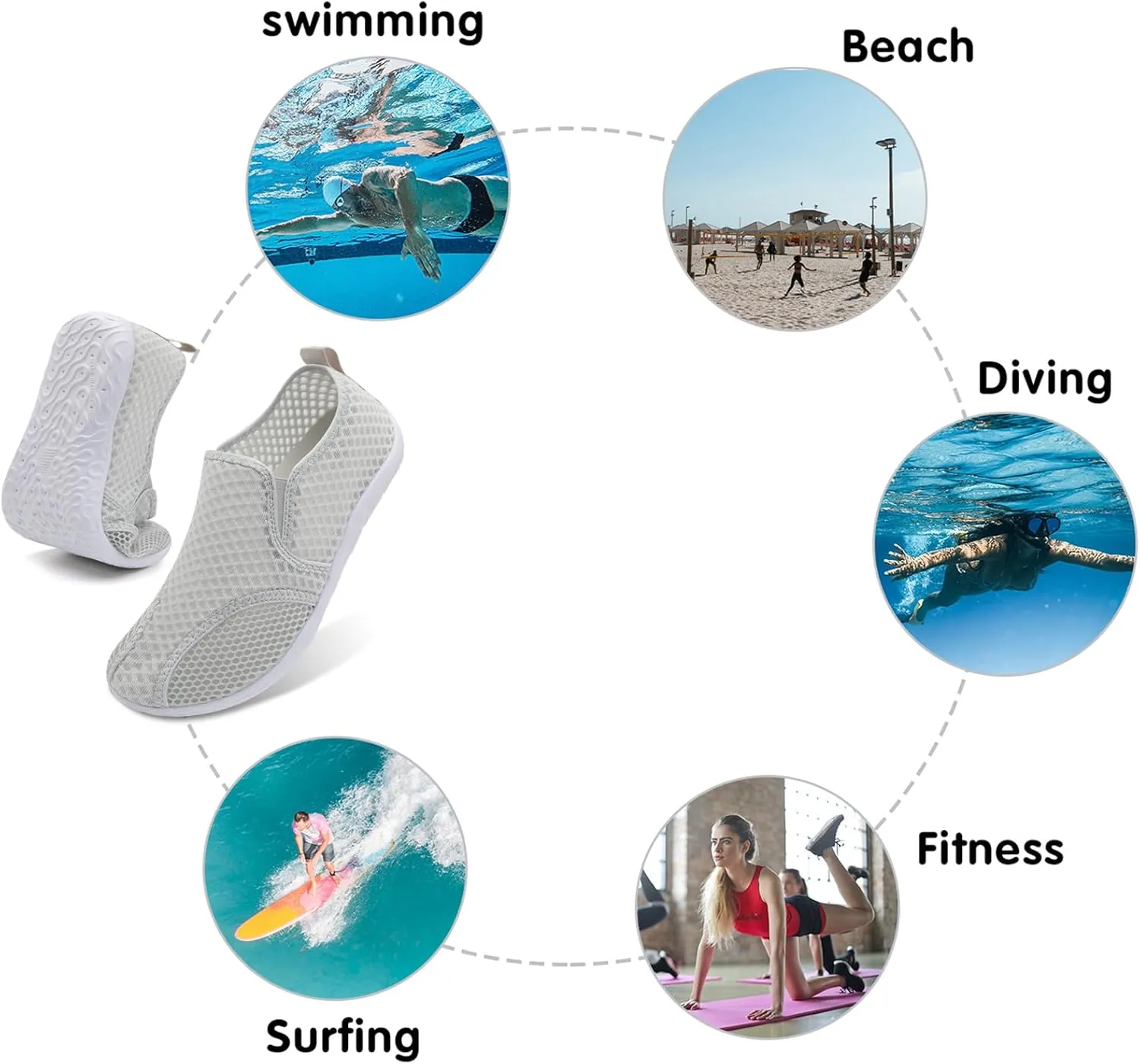 Spesoul Water Shoes for Women Men Quick-Dry Swim Shoes Barefoot Aqua Socks Breathable Beach Sandals for Pool Surf Travel Camping Yoga Outdoor Sports