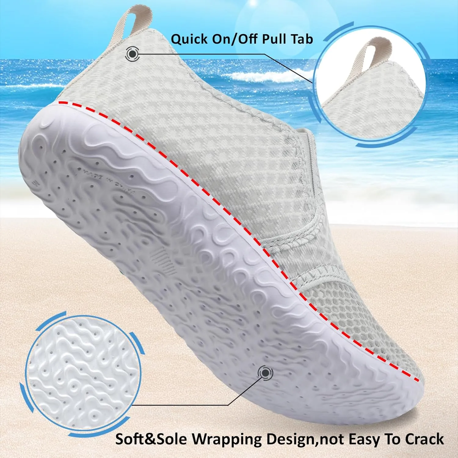 Spesoul Water Shoes for Women Men Quick-Dry Swim Shoes Barefoot Aqua Socks Breathable Beach Sandals for Pool Surf Travel Camping Yoga Outdoor Sports