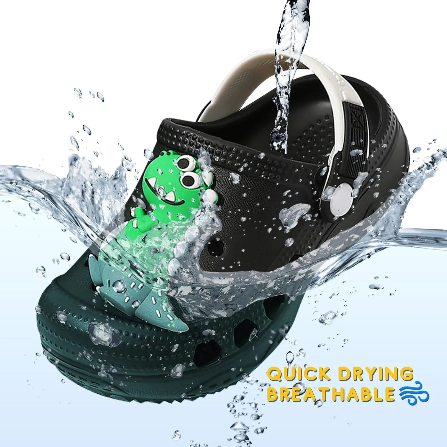 Toddler Clogs Boys Girls Kids Dinosaur Garden Shoes Slip on Sandals Slides Water Summer Shoes for Outdoor Beach Pool