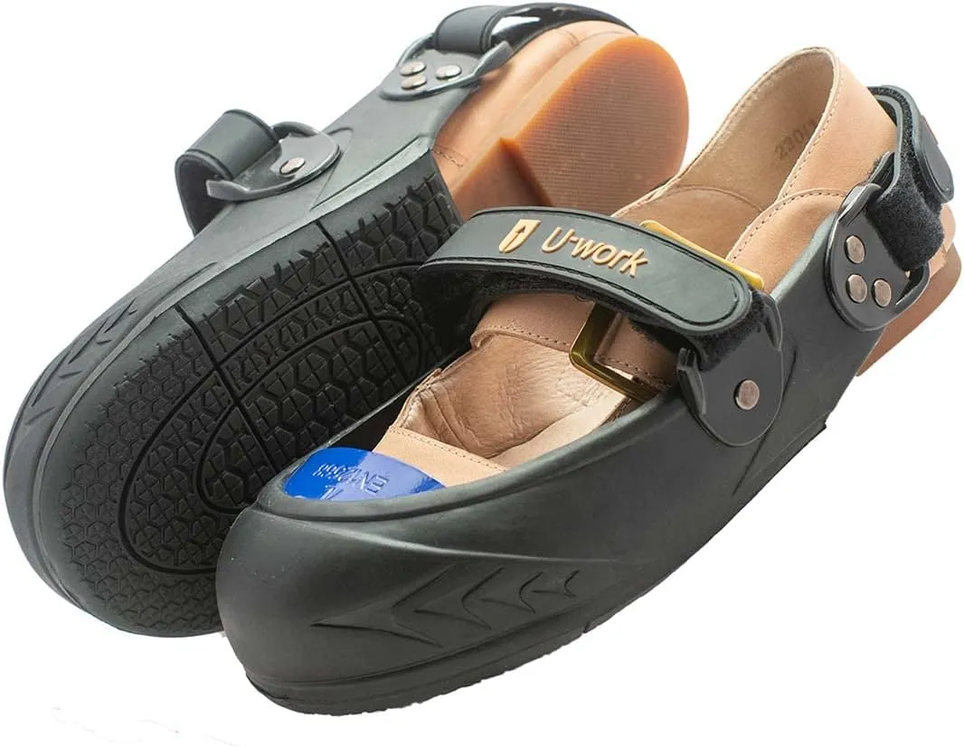 Unique Double Hook and Loop Straps Safety Overshoes Steel Toe Caps, Titanium Aluminum Alloy Toe Shoe Covers, Steel Toe Covers, Slip Resistant Alloy Toe Overshoe, Visitor Safety Overshoe, S, Blue