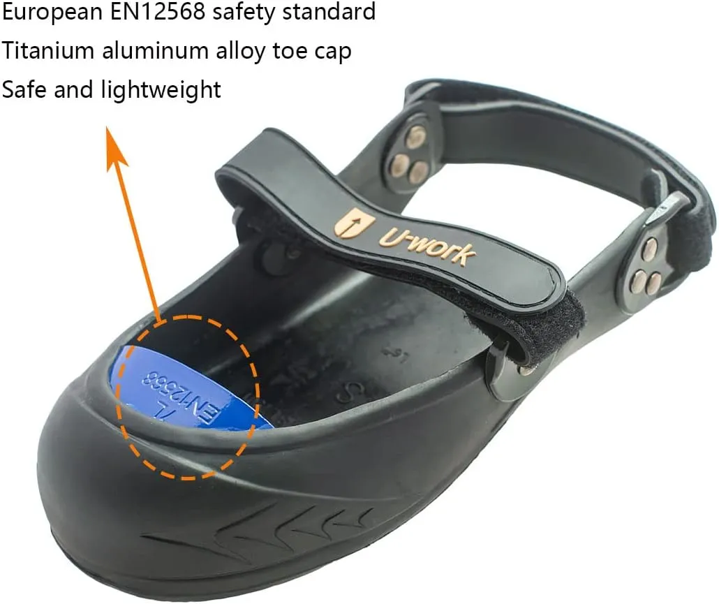 Unique Double Hook and Loop Straps Safety Overshoes Steel Toe Caps, Titanium Aluminum Alloy Toe Shoe Covers, Steel Toe Covers, Slip Resistant Alloy Toe Overshoe, Visitor Safety Overshoe, S, Blue