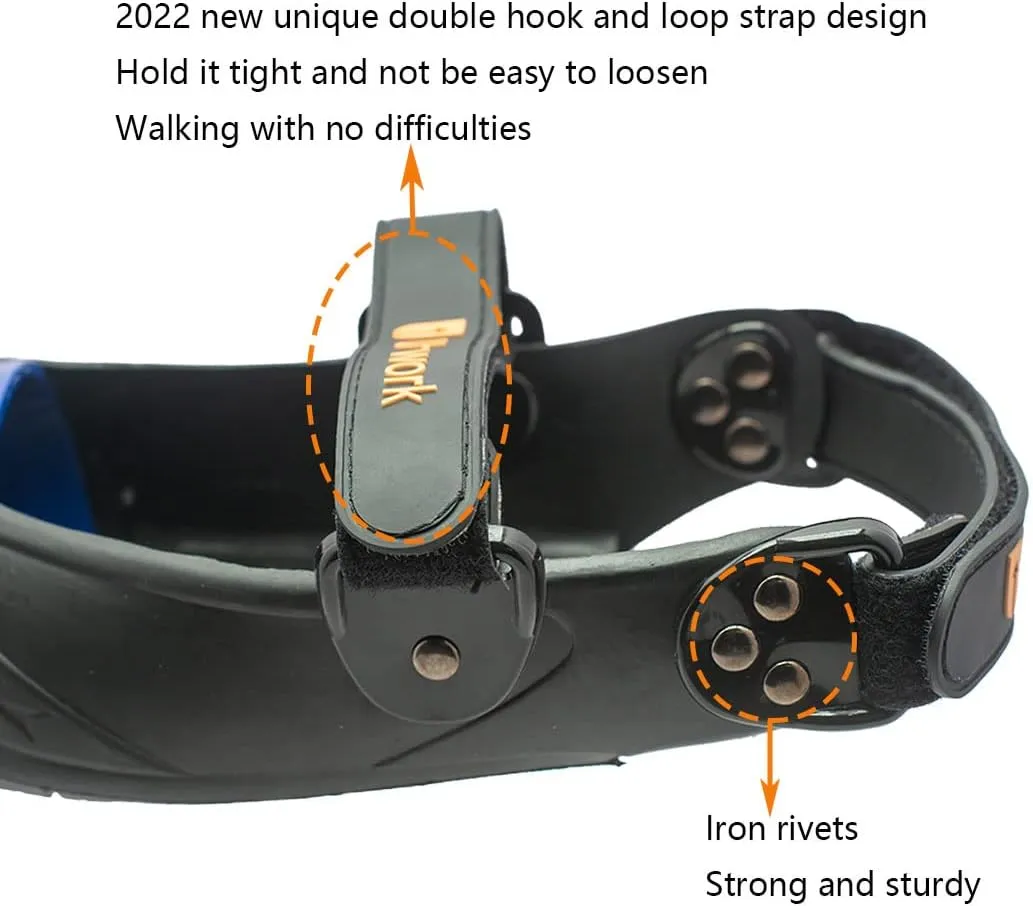 Unique Double Hook and Loop Straps Safety Overshoes Steel Toe Caps, Titanium Aluminum Alloy Toe Shoe Covers, Steel Toe Covers, Slip Resistant Alloy Toe Overshoe, Visitor Safety Overshoe, S, Blue
