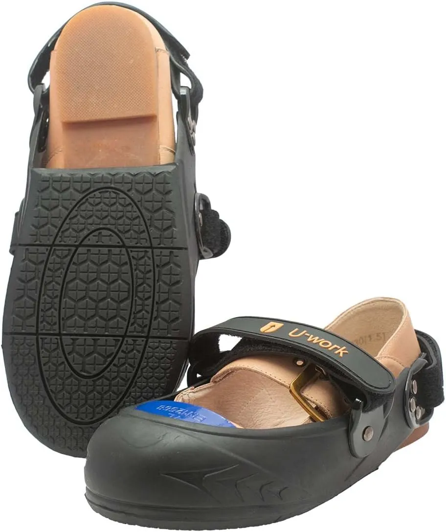 Unique Double Hook and Loop Straps Safety Overshoes Steel Toe Caps, Titanium Aluminum Alloy Toe Shoe Covers, Steel Toe Covers, Slip Resistant Alloy Toe Overshoe, Visitor Safety Overshoe, S, Blue