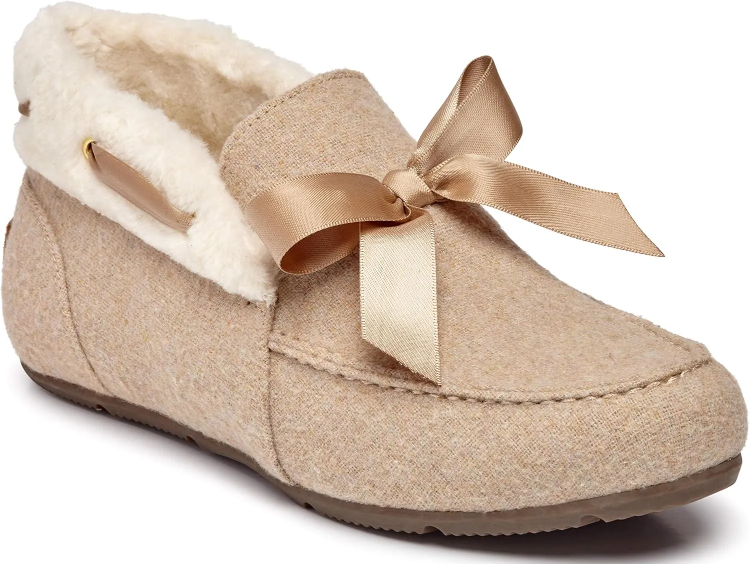 Vionic Women's Haven Shirley Slipper - Ladies Faux Shearling Ankle Slippers with Concealed Orthotic Arch Support Wheat 6 Medium US