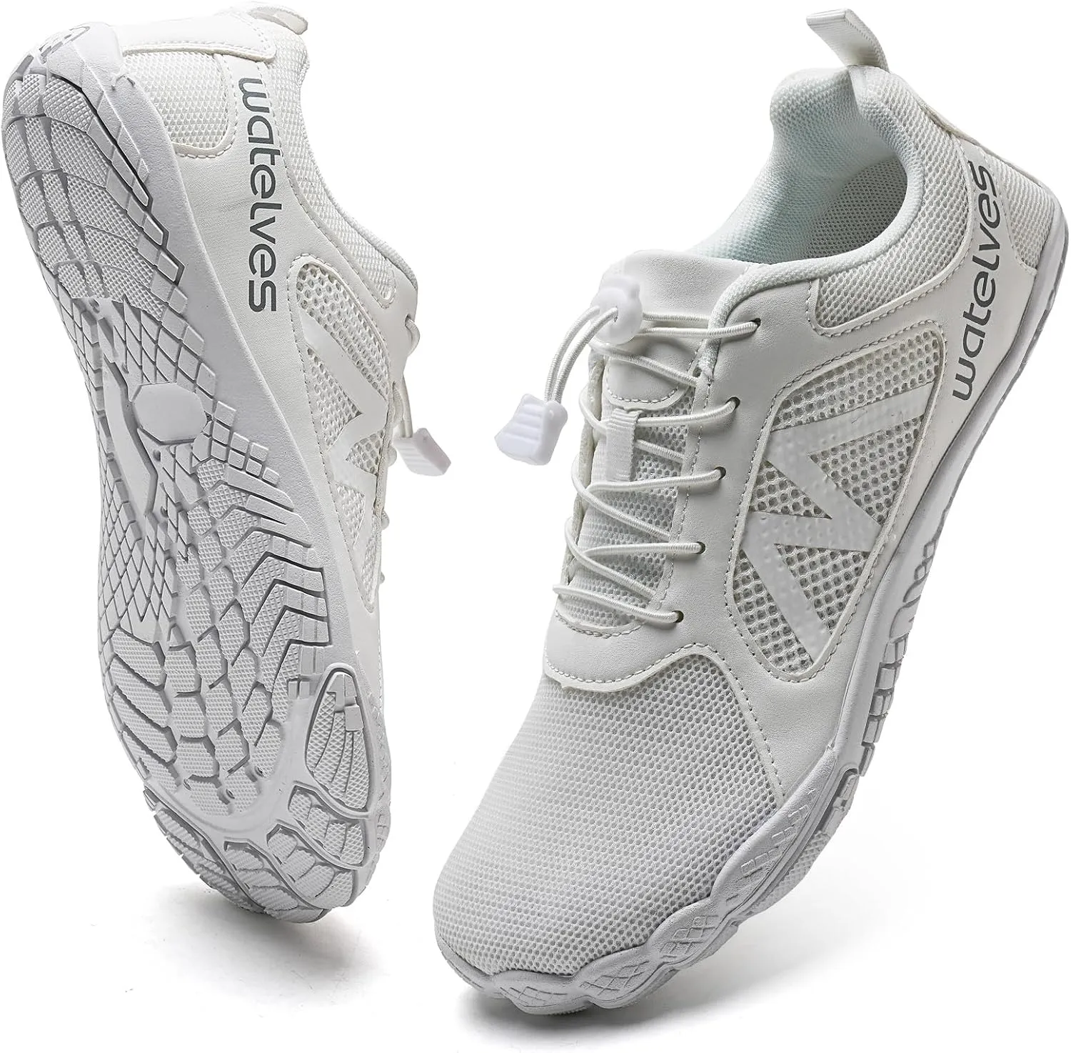 WateLves Barefoot Water Shoes for Women Men Wide Toe Quick-Dry Lightweight Mesh Breathable Aqua Shoes with Drainage Holes for Beach Swim Yoga Exercise Surf Pool Boat